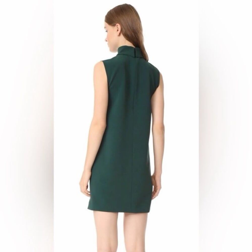 Theory Slit Collar Dress in Admiral Crepe (forest green) size 8 - Picture 6 of 6